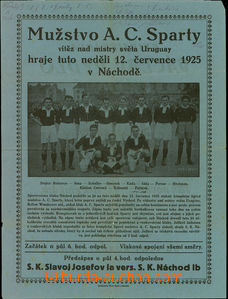 40298 - 1925 POSTER FOOTBALL A.C. Sparta Prague, format A4 with spo
