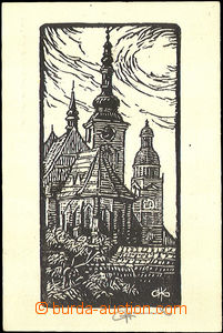 42610 - 1920 KAMENÍK A. signature of author woodcut on face-side,
