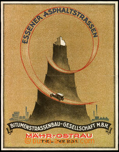 43810 - 1927 POSTER advertisement poster firm on/for asfaltové smě