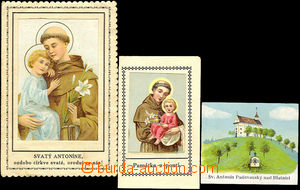 45475 - 1930 Svatý Antonín 3ks obrázků, 2x Sv. antonín, 1x pou