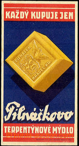 45569 - 1930 COMMERCIAL RECEIPT Pilnáček's terpentynové soap, mul