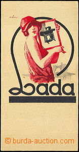 45570 - 1930 COMMERCIAL RECEIPT sewing machine LADA, bicolored, sig