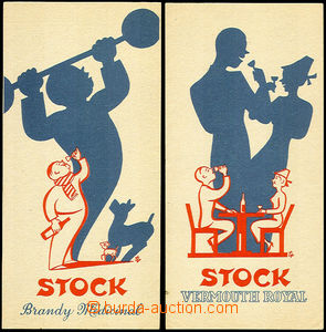 45573 - 1930 COMMERCIAL RECEIPT STOCK 2 pcs of Brandy Médicinal an