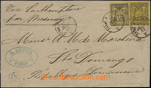 47538 - 1881 skládaný dopis do Dominikánské republiky(!) vyfr. z