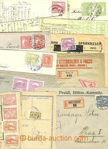 48785 - 1918-21 sestava Hradčanských frankatur na 7ks dopisů (R,