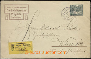 50089 - 1919 firemní R dopis vyfr. zn. 75h, Pof.18, DR Müglitz 26.