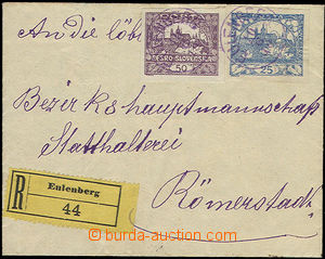 50095 - 1919 R dopis vyfr. zn. Pof.10, 15 s pěkným fialovým jedno
