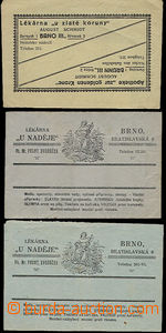 50441 - 1930 sestava 3ks obálek brněnských lékáren s recepisy