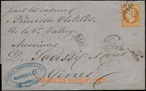 50685 - 1863 skládaný přebal dopisu vyfr. zn. Mi.22, němé razí