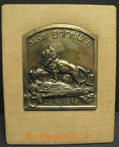 51294 - 1919 POLNÍ POŠTA/ Čs. legie bronzová plaketa Našim leg