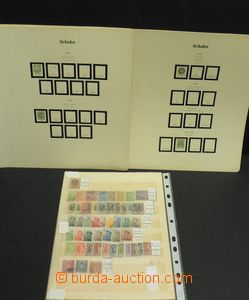 51886 - 1869-1918 SERBIA sestava zn. na výmětovém listu + prázd