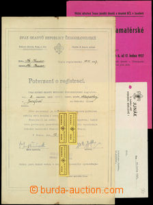52519 - 1927-47 SKAUTING sestava 3ks dokumentů, 1x potvrzení o re