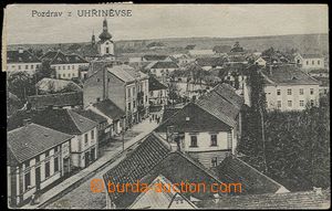 53960 - 1920 Uhříněves - pohled přes střechy domů; prošlá, lehké skv