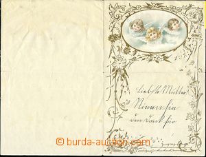 55522 - 1899 letter paper, decorated, embossed and gilt decorative,