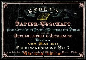 55635 - 1877 advertising card format big postcard, Engel's Papier-Ge