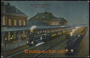 56150 - 1917 Přívoz - main railway-station at night; Un, bumped co
