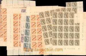 58108 - 1922 FIUME partie vícebloků až půlarchů známek s pře
