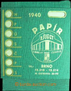 58547 - 1940 Un trhací calendar with advertising Paper R. Šubrt, B