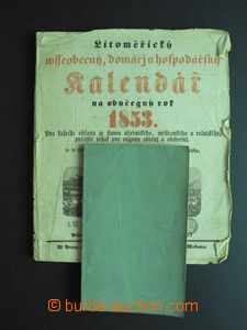 59298 - 1853-54 sestava 2ks kalendářů, Litoměřický všeobecný