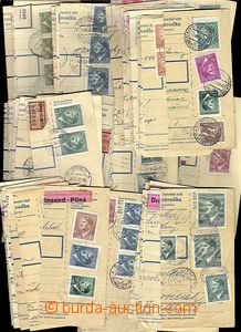 62936 - 1943 ČaM, partie 159ks frankovaných ústřižků poštovn