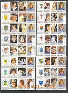 63233 - 1981-90 NÁMĚT/ LADY DIANA sestava zn. a aršíků s moti