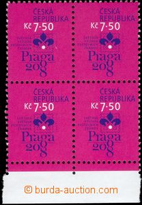 63351 - 2006 Pof.498, krajový 4-blok, výrobní vada bílá ryska přes L