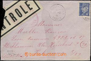 63649 - 1944 letter from occupied France to Germany to postcard in/a