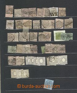 64765 - 1852-68 ITALY - PAPAL STATES sestava 490ks zn. na 4 výmět