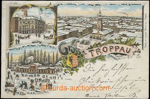 65195 - 1897 Opava (Troppau) - litografická koláž, zimní motiv,