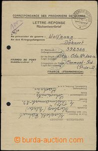65350 - 1948 Zajatecká pošta, skládaný odpovědní dopis, předt