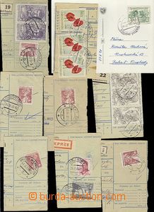 65899 - 1959-68 sestava 8ks ústřižků průvodek + 1 pohlednice, vše ze