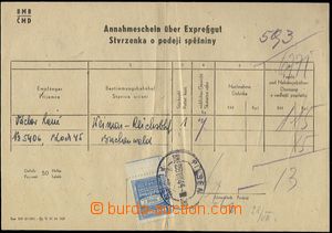 65951 - 1944 KT BUCHENWALD Stvrzenka o podeji spěšniny, ručně v