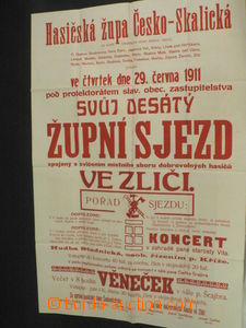 67276 - 1911 FIREFIGHTERS, poster fire-fighting district Českoskali