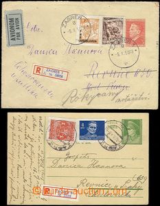 67388 - 1949-50 Mi.P123, Mi.U30 sestava 2ks celin zaslaných jako R,