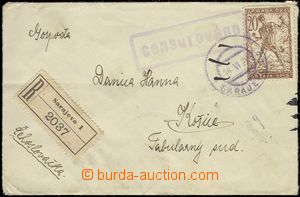 67389 - 1920 R-dopis vyfr. zn. Mi.103, DR Sarajevo 14.VI.20, adresov