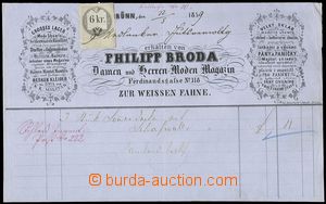 70868 - 1859 commercial invoice, Philipp Broda, U white zástavy, Br