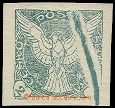 71485 - 1918 Pof.NV1, 2h green, exceedingly big printing flaw, wide