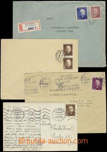 71826 - 1948 sestava 4ks celistvostí vyfr. zn. emise Dr. Beneš, Pof.