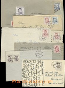 71827 - 1948-51 sestava 8ks celistvostí vyfr. zn. emise Kl. Gottwald