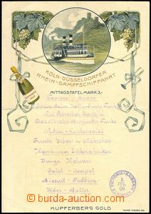 73030 - 1909 SHIPS menu card from steamship empress Auguste Victori