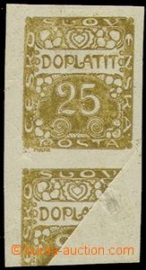73700 - 1919 Pof.DL5, Ornament 25h, incomplete vertical pair, print