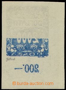 73704 - 1919 Pof.DL14, Ornament 2000h blue, L the bottom corner piec