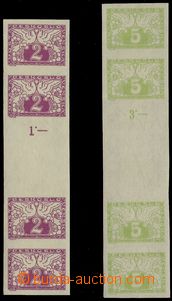74169 - 1919 Pof.S1Ms + S2Ms, express, same facing gutters 4-stamps,