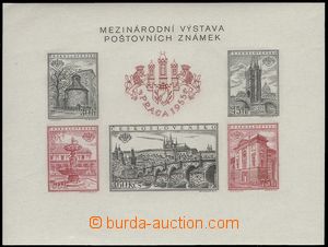 74236 - 1955 Pof.A853/857B, miniature sheet Praga 1955, imperforated