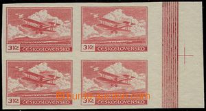 74497 - 1930 PLATE PROOF values 3CZK in red color on stamp paper wi