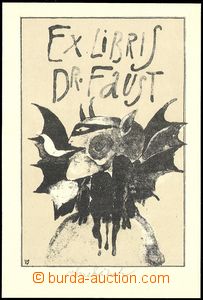 75125 - 1960 SUCHÁNEK Vladimír (*1933): ex libris Dr. Faust, 85x13