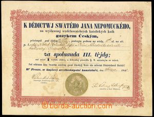 76058 - 1848 OKAREC (okr. Třebíč), diplom na jméno Jakub Holoubek, š