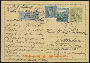 76142 - 1938 PC CDV65 50h Coat of arms, sent by air mail to Netherla