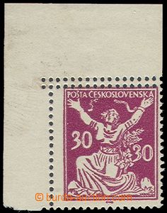 76281 - Pof.153A production flaw, 30h violet, corner piece with dou