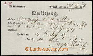 76421 - 1857 RAKOUSKO / BRNO tištěná boleta stvrzující zaplacení po
